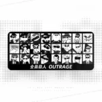 Exclusive Crayon Shin-chan Villains Crew large gaming mouse pad. This playful Shin-chan desk mat features edgy characters on a sleek black background.