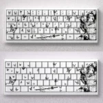 Exclusive Demon Slayer Shinobu Kocho keycap set, a stunning custom anime mechanical keycap featuring a vibrant butterfly motif and elegant artistry.