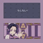 Shinobu Kocho Desk Mat showcasing her iconic butterfly design amidst graceful, ethereal purple and pink butterflies, capturing an artistic anime aesthetics.