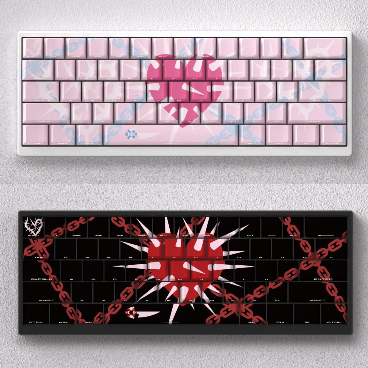 Pink Oath Keycap Set featuring side-engraved, light-transmitting characters beautifully enhance any compatible mechanical keyboard setup.