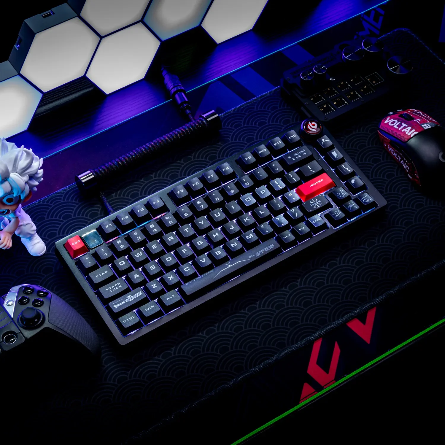 Gallery of durable PBT space keycaps set, featuring Cosmic Odysseys immersive celestial bodies and astronaut motifs for a premium, sci-fi keyboard.