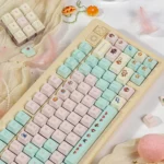 Nostalgic Stardew Valley pixel art keycaps set. PBT dye-sub mechanical keycaps showcasing vibrant game scenes from various angles.