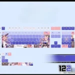 Enchanting FGO Tamamo-no-Mae PBT shine-through keycaps set, showcasing vibrant anime art and magical legends on a premium display.