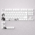 Vibrant Demon Slayer Tanjiro Keycap Set displayed, featuring iconic Tanjiro Kamado with finely engraved, anime-inspired details for custom keyboard.