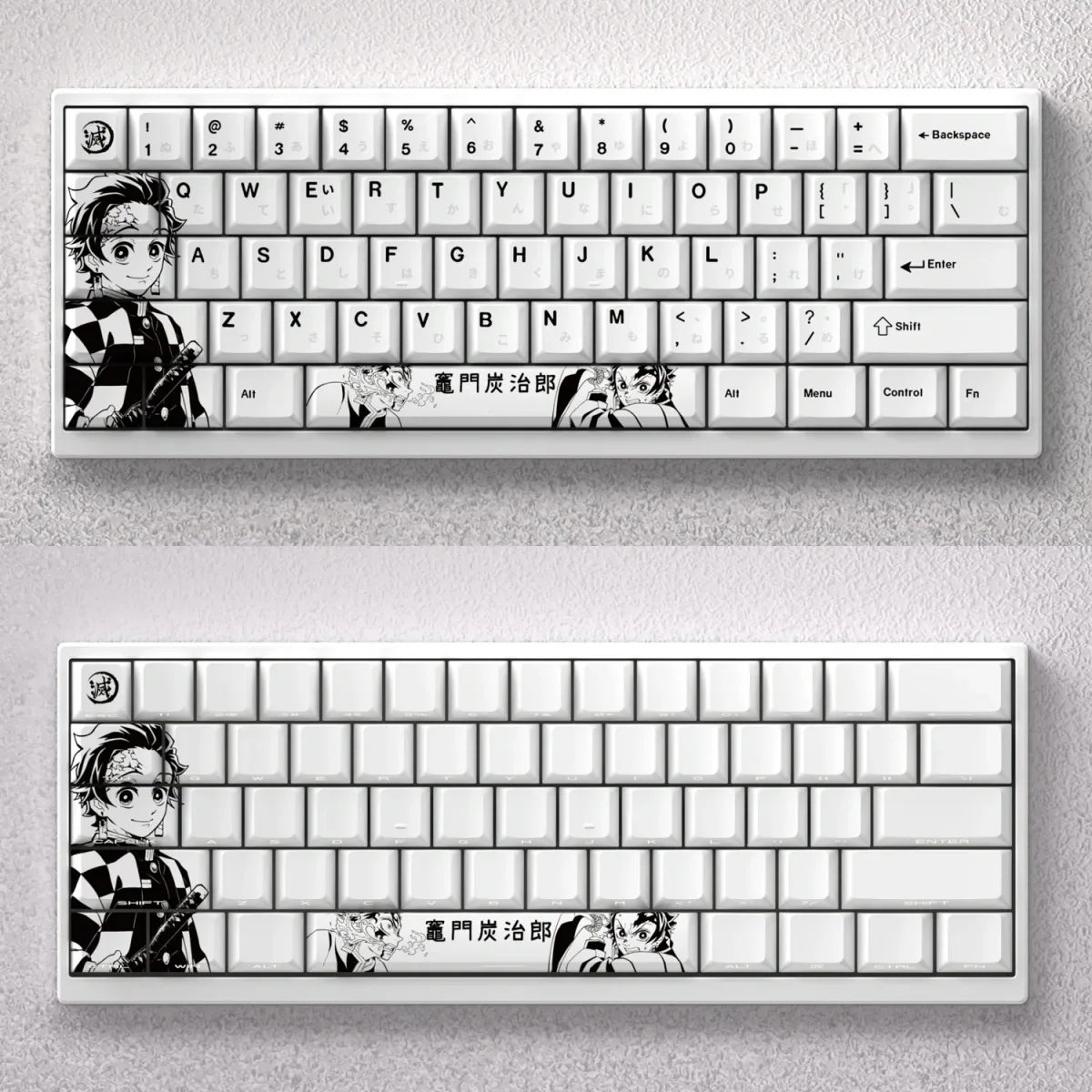 Vibrant Demon Slayer Tanjiro Keycap Set showcasing the iconic heros details, perfect for a custom mechanical keyboard with an artistic, heroic spirit.