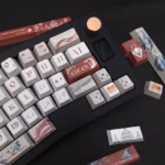 Exclusive Tartaglia Genshin Impact keycaps set, displayed from multiple angles, featuring their bold hydro-elemental design and premium craftsmanship.