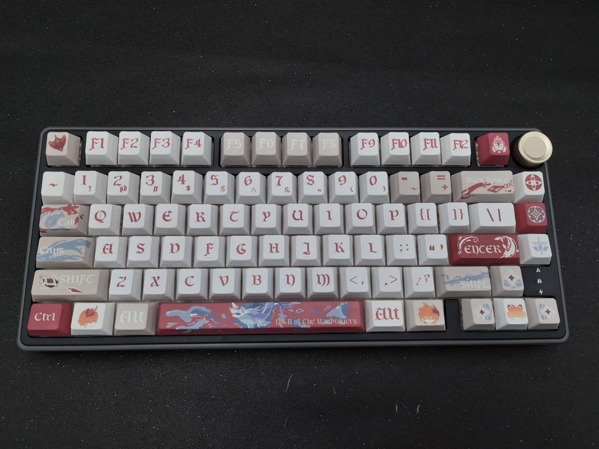 Premium exclusive Tartaglia Genshin Impact keycaps set, featuring bold hydro-elemental designs inspired by Tartaglia's iconic aesthetic.