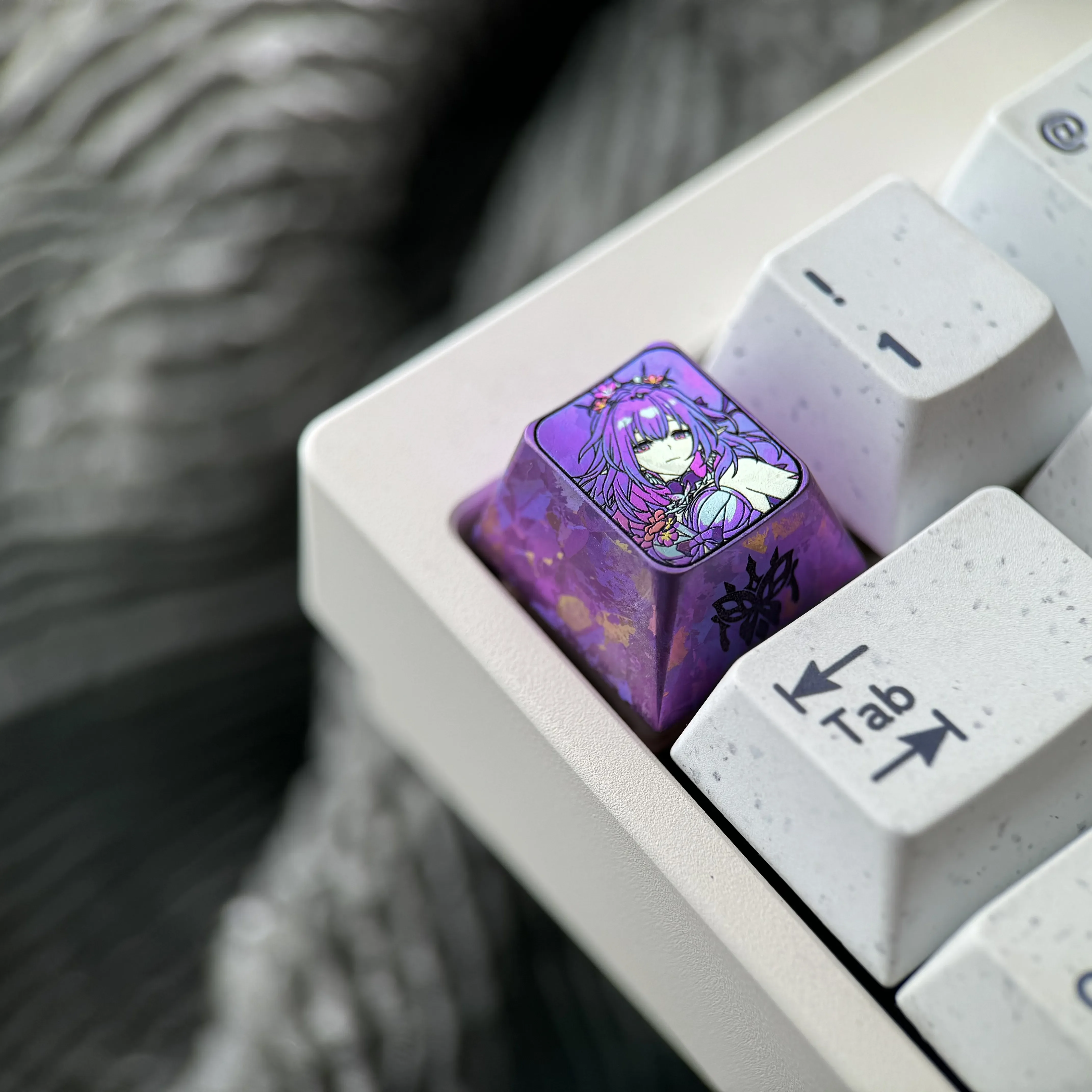 Product gallery of the exquisite Castorice Keycap, highlighting its intricate design, premium metallic finish, and artisan quality.