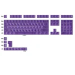 Ethereal frosted translucent PC keycaps set displaying stunning backlit aesthetics, perfectly diffusing vibrant RGB lighting for a premium look.