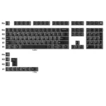 Ethereal frosted translucent keycaps set, crafted from PC, beautifully diffusing RGB light for a stunning backlit aesthetic on your premium keyboard.