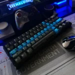 Multiple views of the Crimson Ink Transparent PC Keycaps Set, revealing the premium high-transparency PC and stunning crimson-black design.