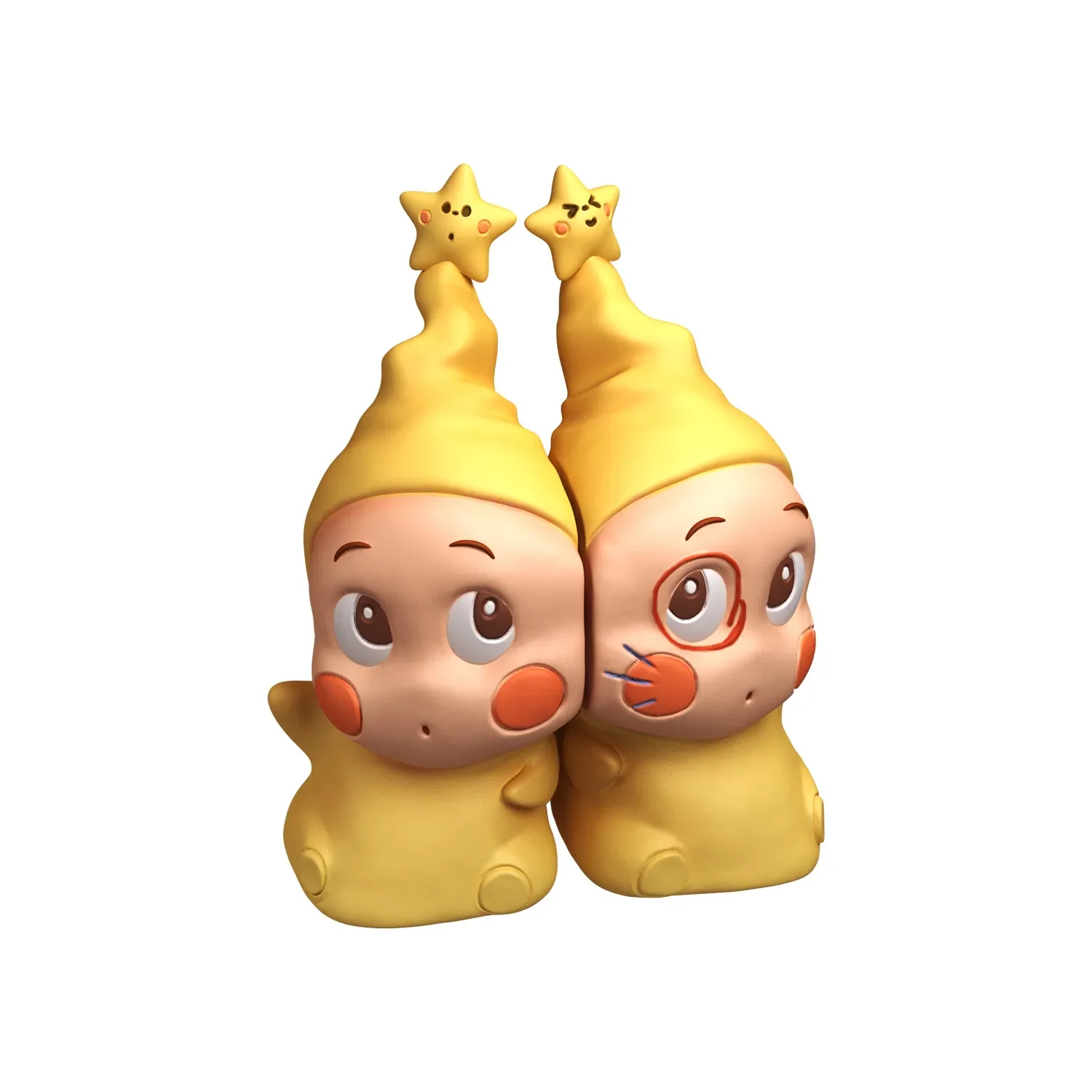 Whimsical Twinkle Twinkle Nighty Night Keycaps showcased from various angles, revealing its handcrafted 3D sculptural details and vibrant cosmic.