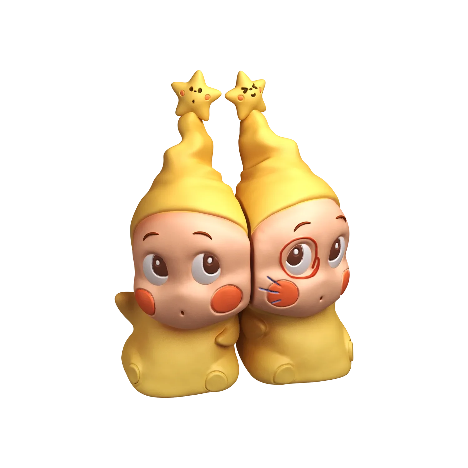 A collection of angles showcasing the handcrafted 3D WTwinkle Twinkle Nighty Night Keycaps, highlighting its sculptural detail and vibrant design.