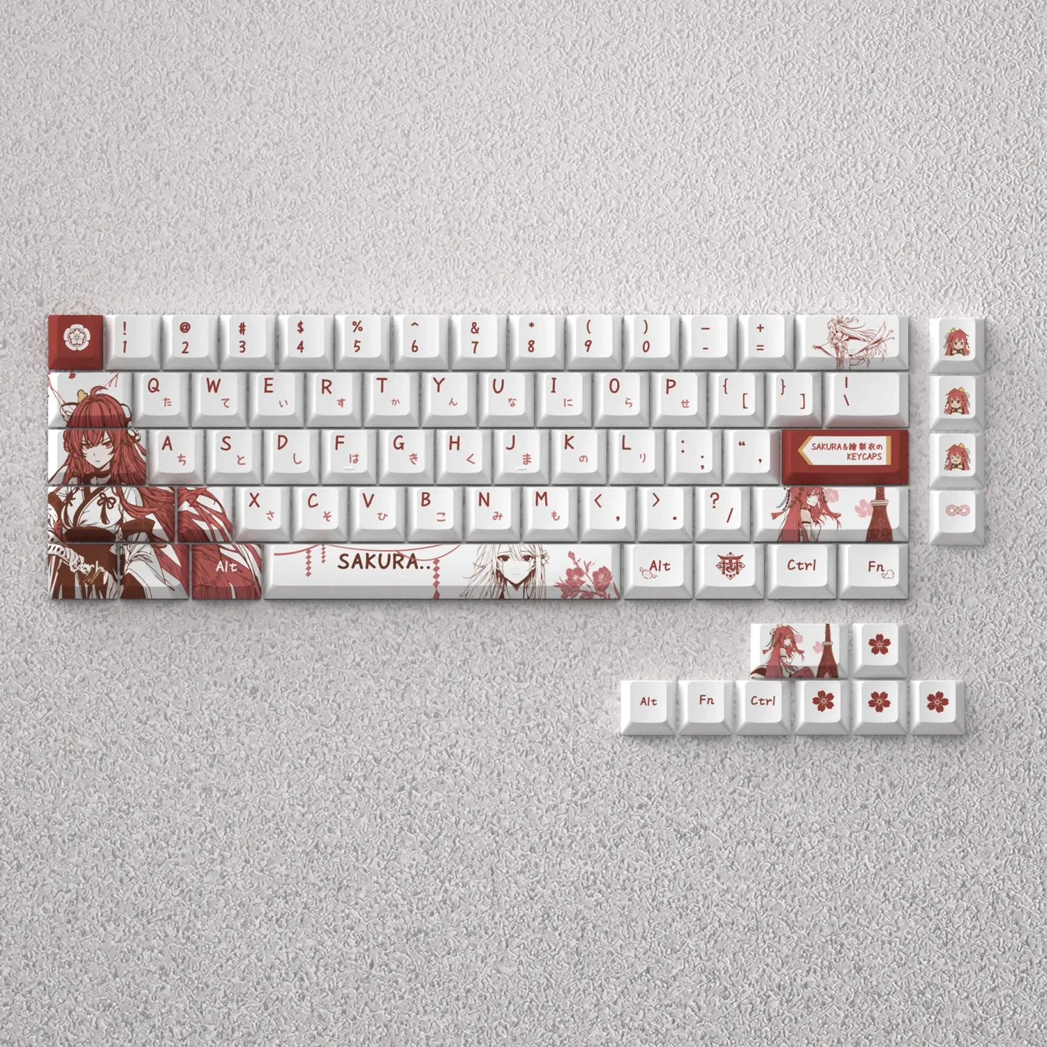 Exclusive Dragon Raja Uesugi Erii Keycap Set featuring elegant anime artistry, subtle dragon accents, and emotive character design.