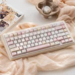 Creamy Delight Custom Gasket Keyboard Kit in soft pastels, featuring a premium gasket mount for hifi soft-elastic typing and a modern aesthetic.