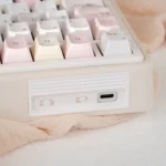 UR82 Creamy Delight Custom Gasket Keyboard Kit: premium gasket mount, Hifi soft-elastic typing. Features a soft pastel, clean modern aesthetic.