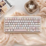 UR82 Creamy Delight Custom Gasket Keyboard Kit featuring its premium gasket mount and hifi soft-elastic typing feel in a soft pastel setting.