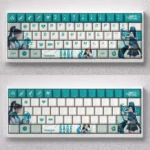 Exclusive Valorant Sage-themed PBT keycap set for 60% keyboards, showcasing iconic green hues and healing motifs for a premium gaming setup.