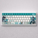 Valorant Sage PBT Keycaps Serene Power Set, displayed from multiple angles. Highlights crisp dye-sub legends and mystical, premium PBT aesthetics.