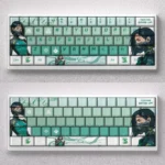 Dynamic Valorant Viper Keycap Set, tactical PBT Dye-Sub set for gaming mechanical keyboards, with vibrant green accents and sleek snake motif.