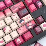 Detailed view of exclusive Victor Keycap Set, highlighting their sophisticated character motifs and elegant, professional aesthetic.