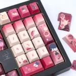 Elegant Victor Keycap Set, showcasing sophisticated character motifs from a distinct angle. Exclusive design for premium mechanical keyboard.