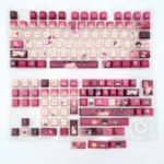 Detailed view of exclusive Victor Keycap Set from a distinct angle, highlighting sophisticated character motifs and the elegant, durable PBT material.