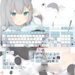 Whimsical Virtual YouTuber Keycap Set for mechanical keyboards, showcasing adorable character art with a unique profile.