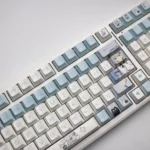 View of multiple Virtual YouTuber Keycap Set, revealing their durable PBT material, premium profile, and playful character art.