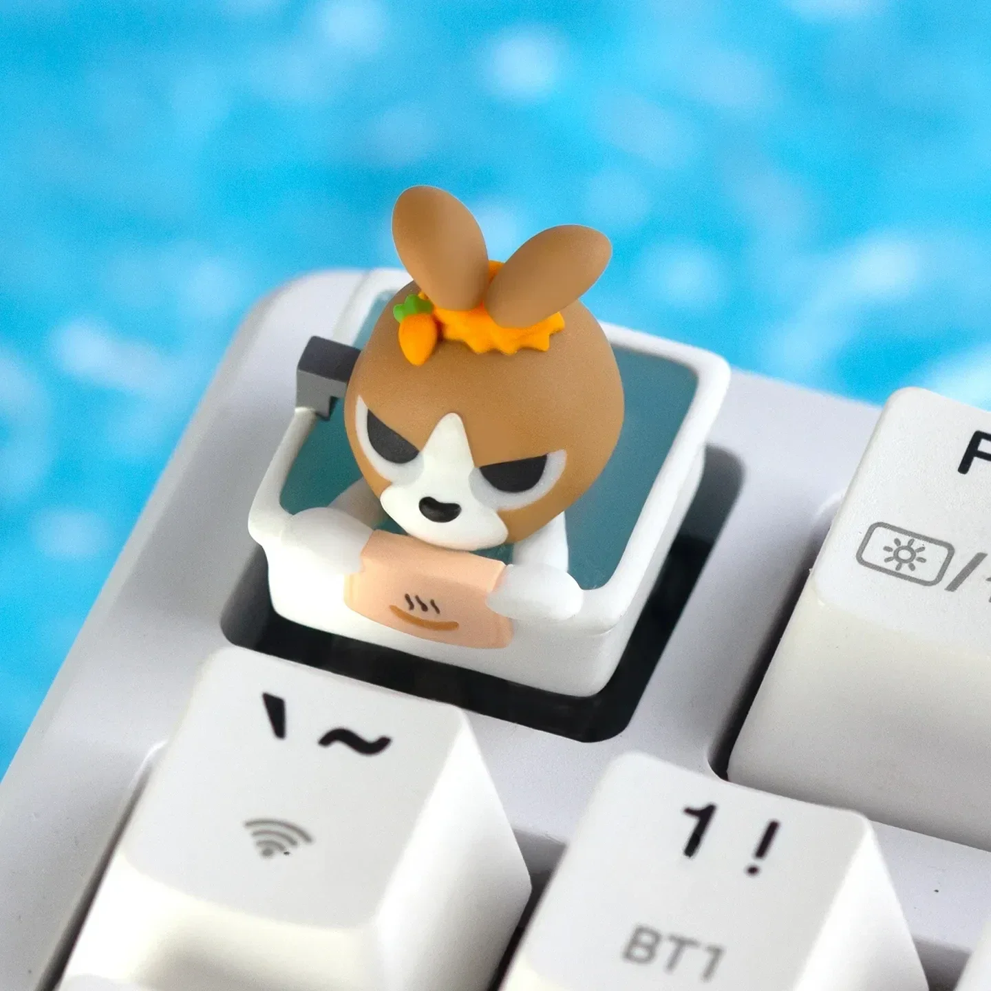 Adorable handcrafted Lipu Friends: Whimsical Characters Keycaps, translucent resin perfect for vibrant keyboards.