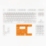 White Orange Mist Cherry Keycap Set, showcasing refreshing white and orange hues with an artistic flair.