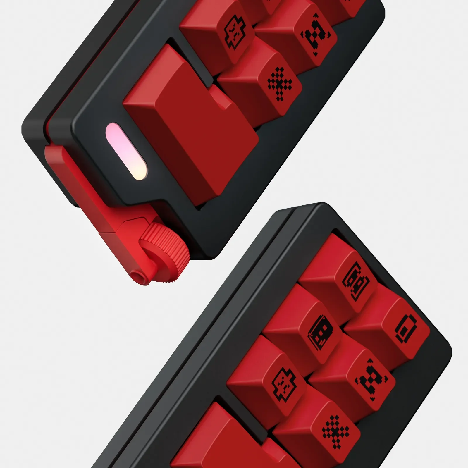 Gallery showcasing the M7 compact wireless mini pad keyboard with BCP switches. Highlights its sleek minimalist design and versatile color.