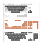 X-Era Dream Boundary Keycap Set featuring front-engraved translucent PC, glowing with vibrant orange light for ultimate sci-fi immersion.