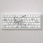 Exquisite Yae Sakura PBT keycaps set in a serene Cherry profile, displayed from multiple perspectives to highlight the delicate pastel blossoms design.