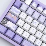 Ye Xuan Keycaps PBT art set with intricate side-engraved romantic character art and elegant game aesthetics, presented from multiple premium angles.