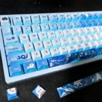 Exclusive Zayne Keycaps set, displaying elegant double-shot PBT with crisp side-engraved legends, embodying a unique character-inspired aesthetic.