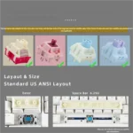 Cozy Afternoon Tea PBT Side-Printed Luminous Keycaps Set, featuring soft pastel hues, subtle tea motifs, and clean, side-lit legends.