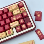 Side profile of the premium Argenti Honkai Star Rail keycaps set, showcasing intricate rose and cosmic knight motifs from the exclusive set.