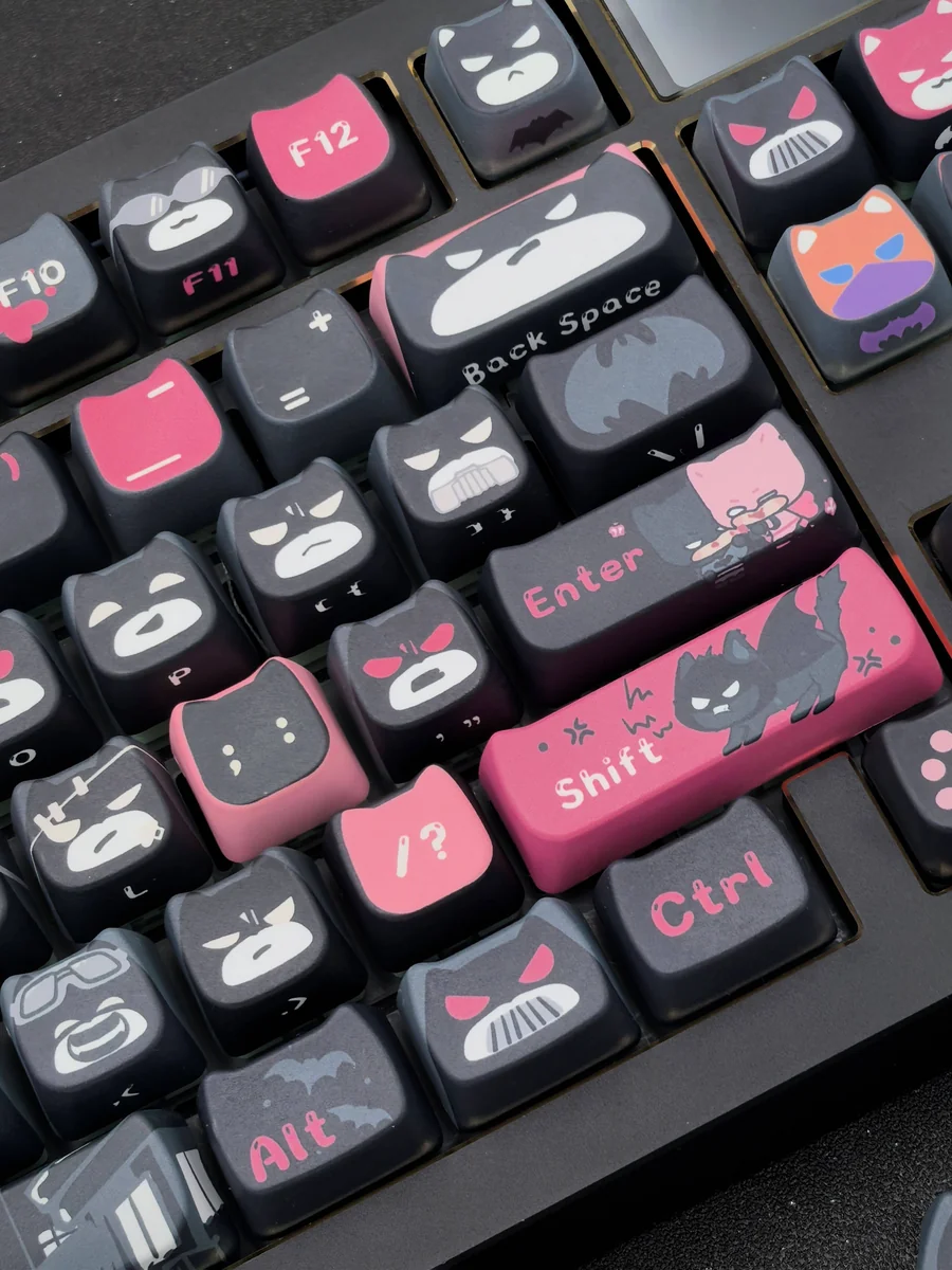 Different angles of the unique handcrafted Batman Keycap Set, revealing its artistic sculpted form and intricate details perfect for collectors.