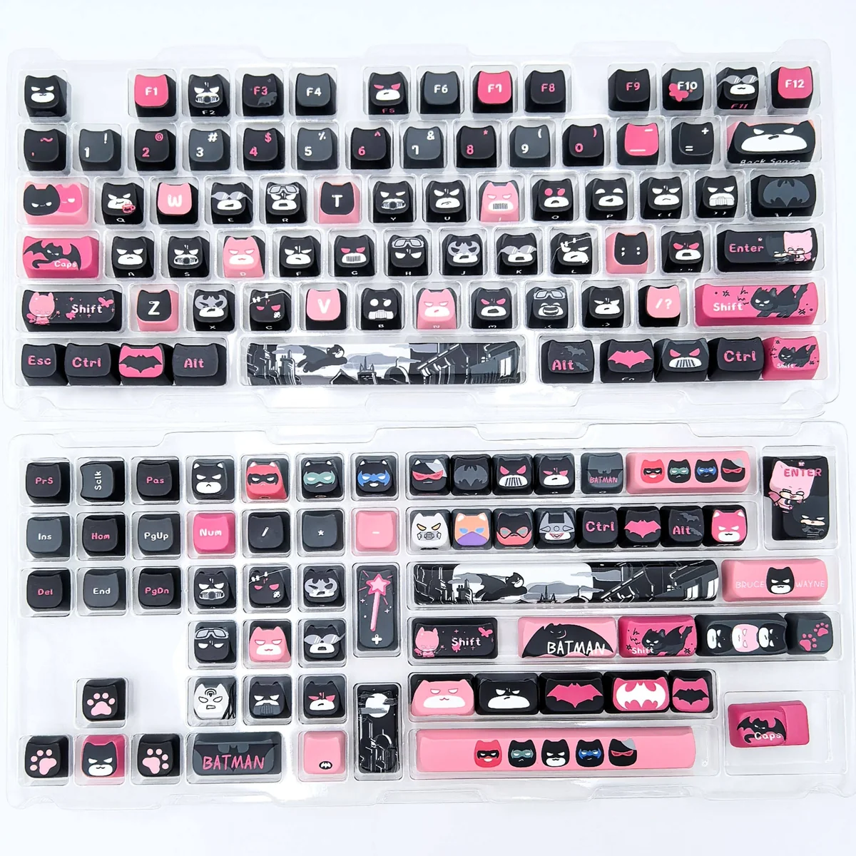 Artisan Batman Keycap Set gallery showcasing its unique handcrafted details and playful sculpted design from multiple artistic angles.