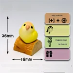 Artistic views of the vibrant hand-sculpted 3D artisan keycap, highlighting the intricate parrot nature scene from various perspectives.