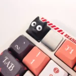 A gallery view of the unique Little Black Cat artisan resin ESC keycap, revealing its whimsical design, translucent finish, and intricate handmade details.
