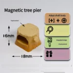 Handmade magnetic stump artisan keycap variant, showcasing the cozy woodland base for the detachable hamster, emphasizing its interactive magnetic design.