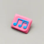 Vibrant pink and blue Musical Note Low Shaft Keycaps showcasing a fluid music note design, perfect for artistic keyboard setups.