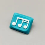 Vibrant blue and white Musical Note Low Shaft Keycaps, showcasing a fluid music note design. Elevate your keyboard's artistic style.