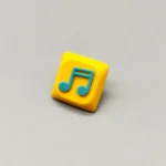 Vibrant Two Beam Eighth Note Symbol Keycaps featuring a yellow base and an intricately embedded rhythm symbol.