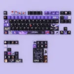 Exclusive Haibara Ai side-printed PBT keycaps set, a small translucent set showcasing enigmatic character art and vibrant backlighting.