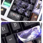 Exclusive Haibara Ai side-printed PBT keycaps set, a translucent set showcasing enigmatic character art and vibrant backlighting.