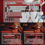 Playful Asuka RGB keycaps set featuring a vibrant EVA anime theme and translucent sides for radiant lighting effects. Iconic Asuka design for fans.