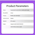 Detailed of Vibrant Aurora Keycap Set close-up, revealing its shimmering pearlescent metallic finish. Cosmic purples and blues reflect light from a dynamic angle.